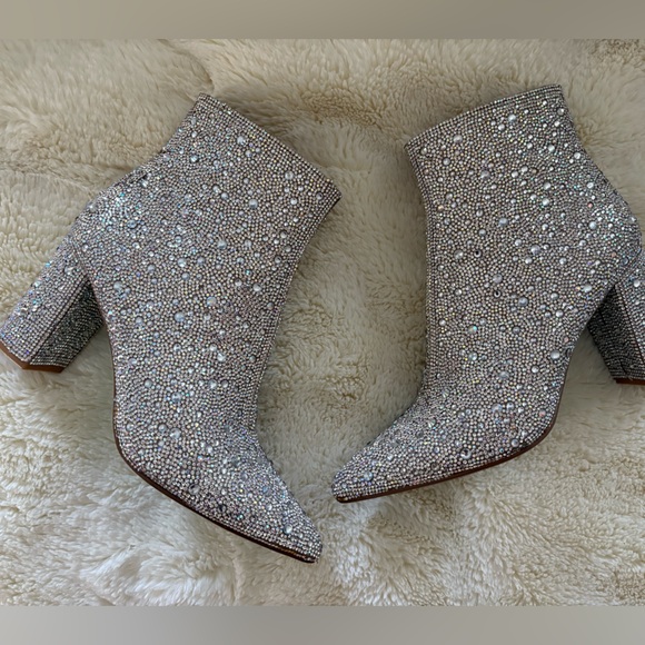Betsey Johnson clear crystal Cady Boots - Picture 1 of 9